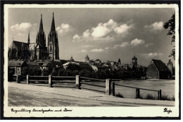 Regensburg  -  Donau , Brücke , Dom  -  Ansichtskarte Ca.1943    (1978) - Regensburg