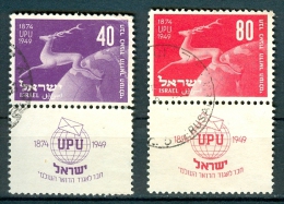 Israel - 1950, Michel/Philex No. : 28/29, - USED - Sh. Tab - - Used Stamps (with Tabs)