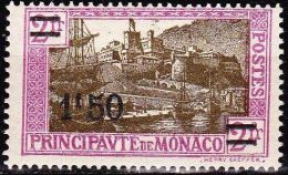 Monaco 1926-31 Armoires, Effigies Et Vue 2 Frs Lilas / Brun [100] Nouvelle Valeur 1 F 50  Y&T 110 Neuf Avec Charniere - Unused Stamps