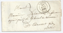 MP TAUVES PUY DE DOME POUR CLERMONT FERRAND / 18 JUIN 1841 / TAXE - 1849-1876: Classic Period