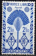 MADAGASCAR 1943 Travellers Tree - 2f.50 - Blue  . MH - Nuevos