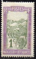 MADAGASCAR 1908 Transport In Madagascar - 1c. - Green And Violet MH - Nuovi