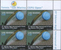 San Marino 2012 Tennis 25 Edizione Degli Internazionali Di San Marino CEPU Open  1v Complete Set In Quartina   ** MNH - Ungebraucht