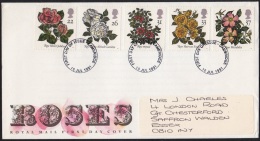 GB 1991-0006, The 9th World Congress Of Roses FDC, RM Cachet Cambridge Postmark - 1991-2000 Em. Décimales