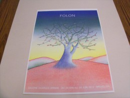 FOLON. L'arbre Aux Yeux.Planche Reprenant L'aquarelle Réalisée Par L'artiste Pour Son Expo à La Galerie Kriwin.1973 En B - Folon