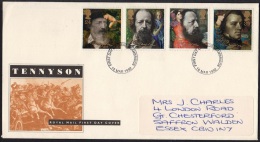GB 1992-0011, Death Centenary Of Alfred - Lord Tennyson (Poet) FDC, Cambridge Postmark - 1991-2000 Decimal Issues