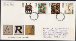 GB 1993-0004, Europa - Contemporary Art FDC, RM Cachet Cambridge PM - 1991-2000 Dezimalausgaben