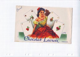 35 - BUVARD CHOCOLAT LACROIX DAVRAIN FEMME CARTE AS - Chocolat