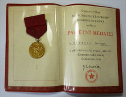 Tchecoslovaquie Czechoslovakia " 50 Anniversary Of Communist Party " With Signed Certificate - Altri & Non Classificati