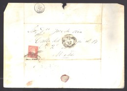 ESPAGNE 1857  4 C  Obl. S/Lettre Entiére Pour Madrid - Briefe U. Dokumente