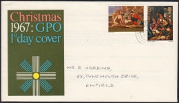 GB 1967-0013, Christmas FDC, Enfield Postmark - 1952-1971 Pre-Decimal Issues