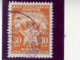 COAT OF ARMS-PORTO-30 DIN-POSTMARK-DUGOPOLJE-CROATIA-YUGOSLAVIA-1962 - Portomarken