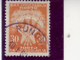 COAT OF ARMS-PORTO-30 DIN-POSTMARK-RUNOVIC-CROATIA-YUGOSLAVIA-1962 - Strafport