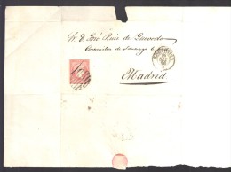 ESPAGNE 1856  4 C Obl. S/Lettre Entiére Pour  Zaragoza /Madrid - Covers & Documents