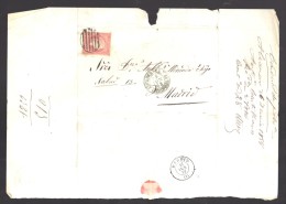 ESPAGNE 1858  4 C Obl. S/Lettre Entiére Pour Alcazar De San Juan /Madrid - Briefe U. Dokumente