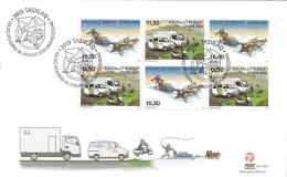 GREENLAND / / GROENLANDIA - EUROPE 2013 - ANNUAL THEME " THE POSTAL VAN"- FDC Of  THREE SET Of 2 FROM BOOKLET - 2013