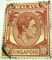 Singapore 1948 King George VI 10c - Used - Singapour (...-1959)