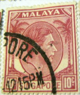 Singapore 1948 King George VI 10c - Used - Singapore (...-1959)