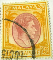 Singapore 1948 King George VI 25c - Used - Singapur (...-1959)