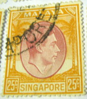 Singapore 1948 King George VI 25c - Used - Singapur (...-1959)