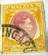 Singapore 1948 King George VI 25c - Used - Singapore (...-1959)