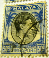 Singapore 1948 King George VI 50c - Used - Singapore (...-1959)