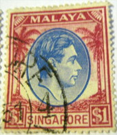 Singapore 1948 King George VI $1 - Used - Singapur (...-1959)