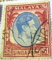 Singapore 1948 King George VI $1 - Used - Singapur (...-1959)