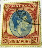 Singapore 1948 King George VI $1 - Used - Singapur (...-1959)