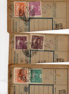 Czechoslovakia Hradcany On Parcel Cut 3pc Cencels Lot #494 - Storia Postale