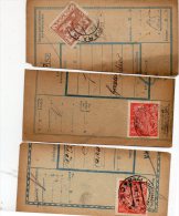 Czechoslovakia Hradcany On Parcel Cut 3pc Cencels Lot #513 - Lettres & Documents