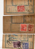 Czechoslovakia Hradcany On Parcel Cut 3pc Cencels Lot #527 - Lettres & Documents