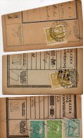 Czechoslovakia Hradcany On Parcel Cut 3pc Cencels Lot #535 - Cartas & Documentos