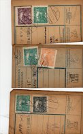 Czechoslovakia Hradcany On Parcel Cut 3pc Cencels Lot #538 - Cartas & Documentos