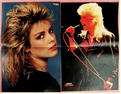 2 Kleine Musik-Poster  Kim Wilde  -  1 Rückseite : Lucy & Mitch ,  Von Popcorn + Bravo Ca. 1982 - Posters