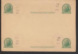 US 1913 Jefferson Postal Card Uncut Block Of 4 Images CTO Four Corners WY 1940 - Postal History