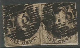 6 Paire  Obl  73 Liège  25 - 1851-1857 Medaillons (6/8)