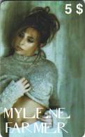 RRR***Télecarte Prépayée USA  MYLENE FARMER   5$  Vide   état TTB Limited édition 350pcs!***à Saisir - Verzamelingen