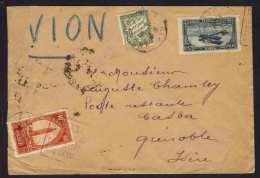 MAROC - MAZAGAN / 1925 LETTRE AVION POUR GRENOBLE TAXEE  (ref 3293) - Covers & Documents