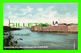 MANCHESTER, NH - VIEW OF MILLS & MERRIMACK RIVER - UNDIVIDED BACK -  THE HUGH C. LEIGHTON CO - - Manchester