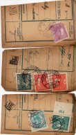 Czechoslovakia Hradcany On Parcel Cut 3pc Cencels Lot #543 - Storia Postale