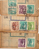 Czechoslovakia Hradcany On Parcel Cut 3pc Cencels Lot #544 - Lettres & Documents