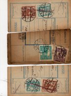 Czechoslovakia Hradcany On Parcel Cut 3pc Cencels Lot #546 - Lettres & Documents