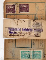 Czechoslovakia Hradcany On Parcel Cut 3pc Cencels Lot #547 - Storia Postale