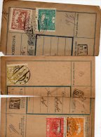 Czechoslovakia Hradcany On Parcel Cut 3pc Cencels Lot #569 - Covers & Documents