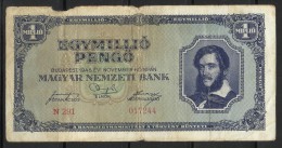 HONGRIE .  BILLET DE 1 MILLION DE PENGO  . 1945 . - Hungría