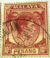 Penang 1949 King George VI 10c - Used - Penang