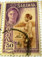 Sarawak 1950 Iban Woman 50c - Used - Sarawak (...-1963)