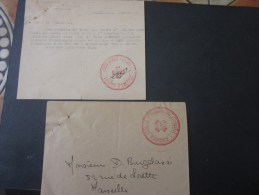 Enveloppe +Lettre Croix-Rouge Française Cachet Rouge CRF équipes D´urgence >guerre 1944 -Lire Cette Archive Red - Cross - Rode Kruis