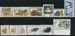Czechoslovakia LOT High Value Stamps 12v MNH Cat 16 USD - Verzamelingen & Reeksen